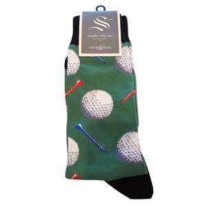 Socksmith Graphic Cotton Crew Socks Golf Ball Te Print NEW